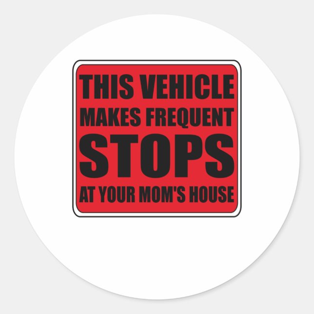 Vorsicht, dieses Fahrzeug hält plötzlich an Runder Aufkleber (Vorderseite)