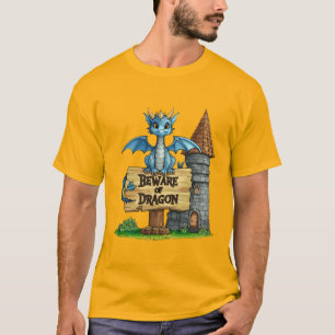 Vorsicht-Drache-T-Shirt – Süßes Fantasy-Drache-Tee T-Shirt