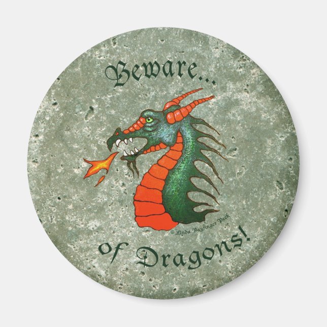Vorsicht Dragons Stone Green Magnet (Vorne)