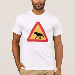 Vorsicht-Elche, Verkehrszeichen, Schweden T-Shirt
