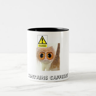 Vorsicht: Enthält Koffein Zweifarbige Tasse