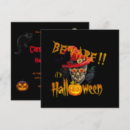 Vorsicht, es ist Halloween Creepy & Beängstigend P Einladung
