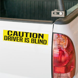 Vorsicht Fahrer ist blind Autoaufkleber
