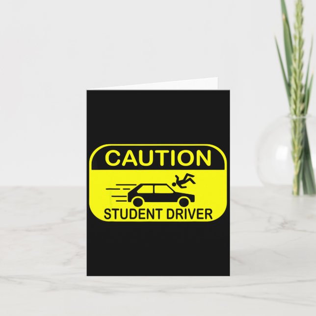 Vorsicht Fahrschüler Lustig  Karte (Vorderseite)