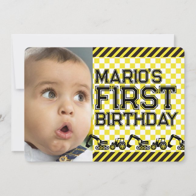 Vorsicht! Funny First Birthday Party Einladung (Vorderseite)