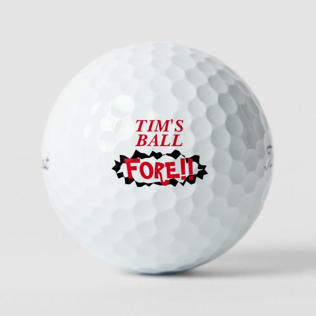 Vorsicht! Funny personalisiert Titleim Golf Bälle  (Vorderseite)