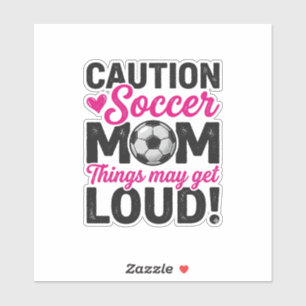 Vorsicht Fußballmutter Laut Vintage-Shirt-Design_1 Aufkleber