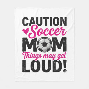 Vorsicht Fußballmutter Laut Vintage-Shirt-Design_1 Fleecedecke