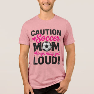 Vorsicht Fußballmutter Laut Vintage-Shirt-Design_1 Tri-Blend Shirt