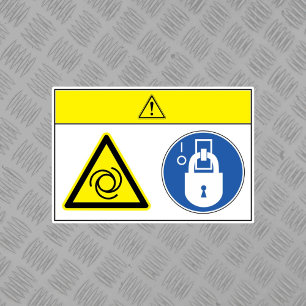 Vorsicht/Gerät beginnt automatisch mit der Kennzei Aufkleber