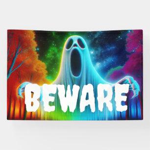 Vorsicht Ghost Halloween Banner