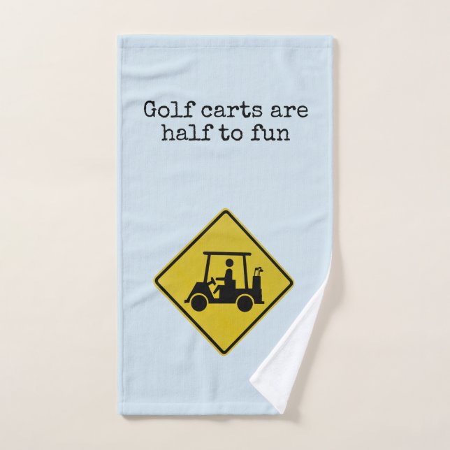 Vorsicht Golf Cart Road Schild Blauer Handtuch (Handtuch)