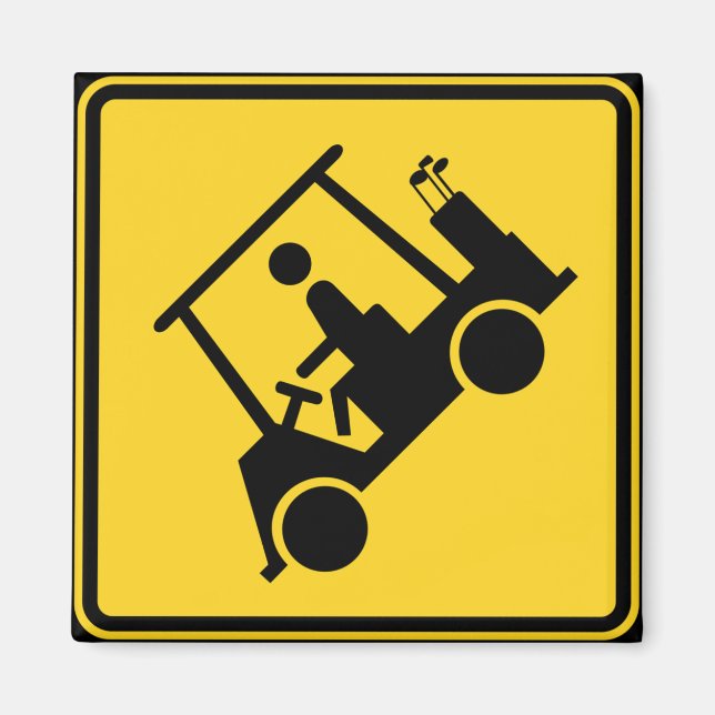 Vorsicht Golf Cart Schild Magnet (Vorne)
