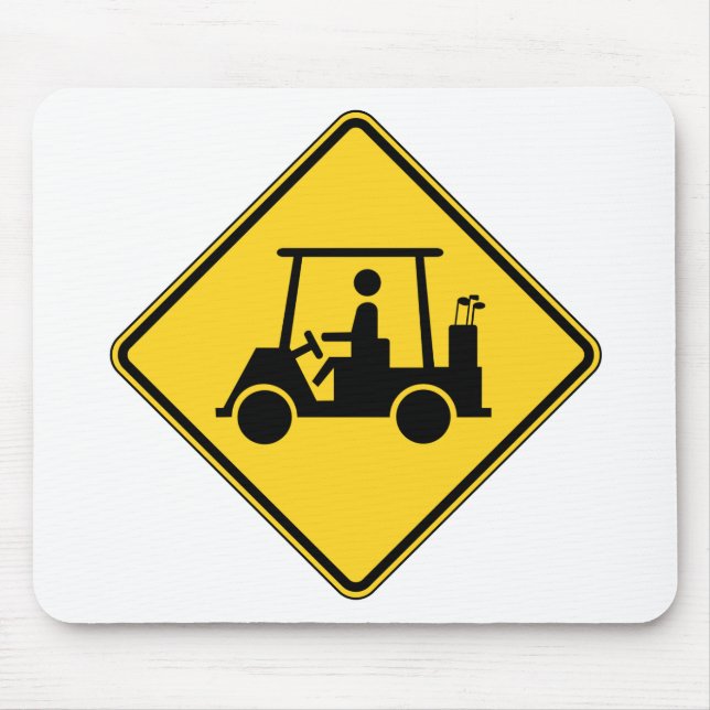Vorsicht Golf Cart Schild Mousepad (Vorne)