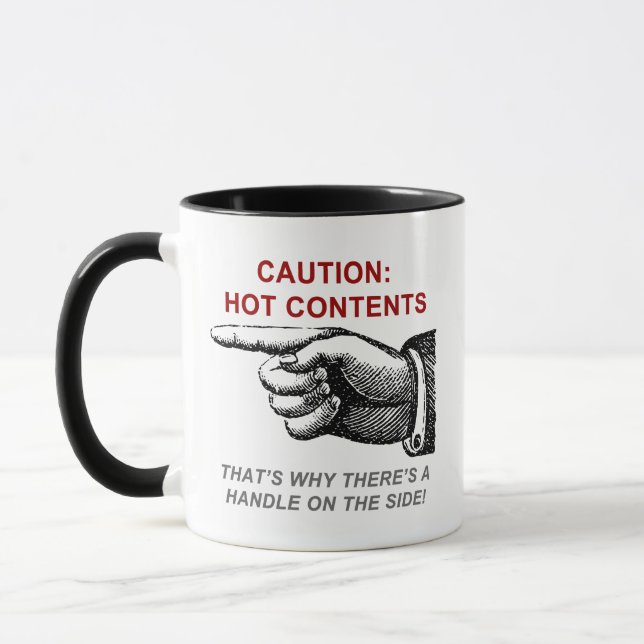 VORSICHT-HEISSER INHALT TASSE (Links)