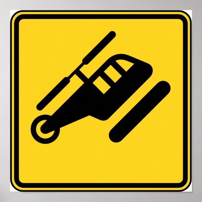 Vorsicht Helicopter-Zeichen Poster (Vorne)