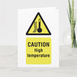 Vorsicht Hochtemperatur-Warnschild Karte
