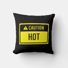 Vorsicht Hot Sign Kissen