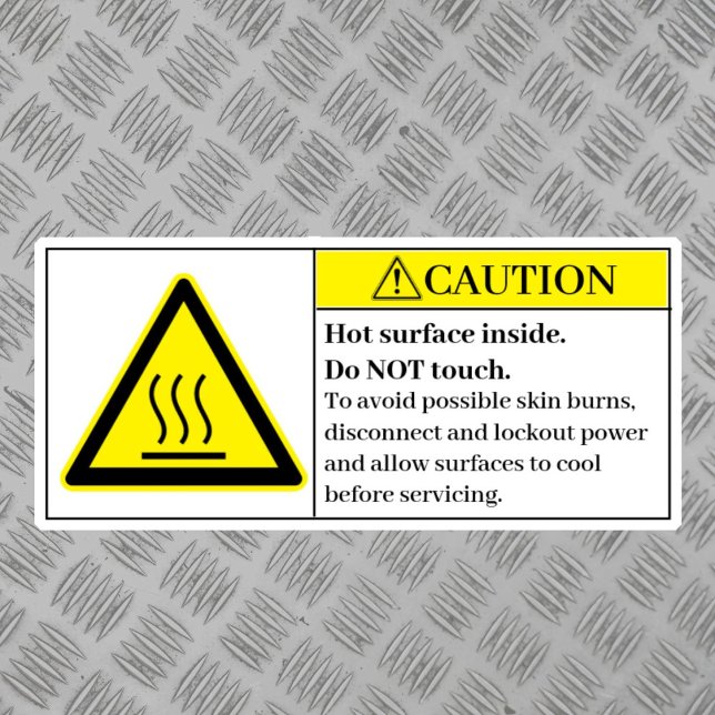Vorsicht - Hot Surfaces Inside Label (Von Creator hochgeladen)