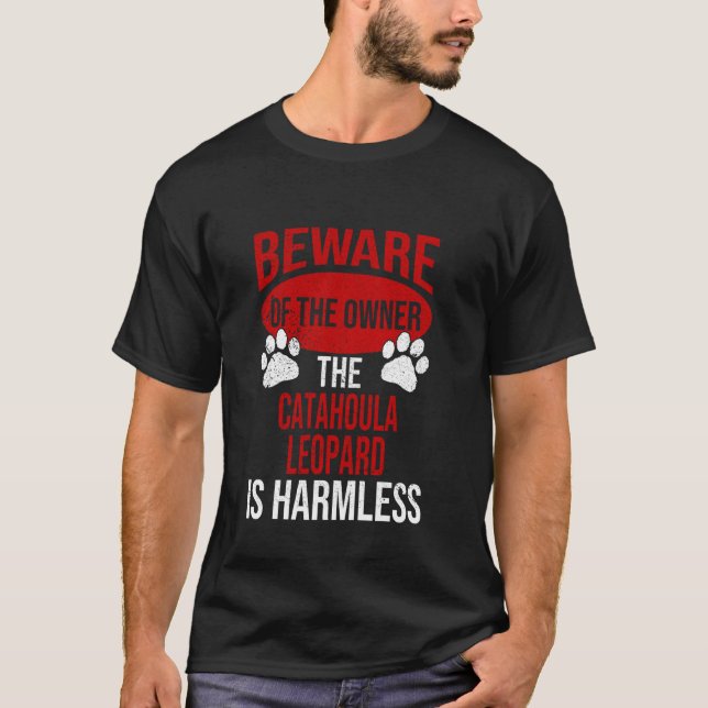 Vorsicht - Hunde Vater Hunde Mama Catahoula Leopar T-Shirt (Vorderseite)