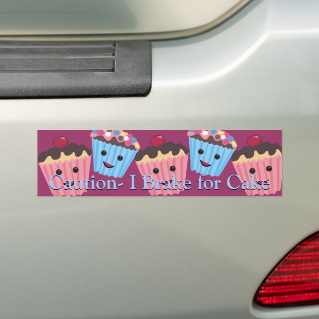 Vorsicht - I Bremse für Kuchen Autoaufkleber (Auf Auto)