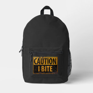 VORSICHT - ICH BEISSE rostiges Metall-Gefahrenwar Bedruckter Rucksack