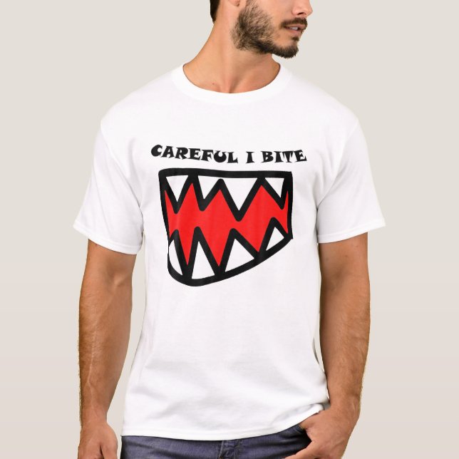 Vorsicht, ich beiße! Yummy Yummy Funny Meme Parody T-Shirt (Vorderseite)