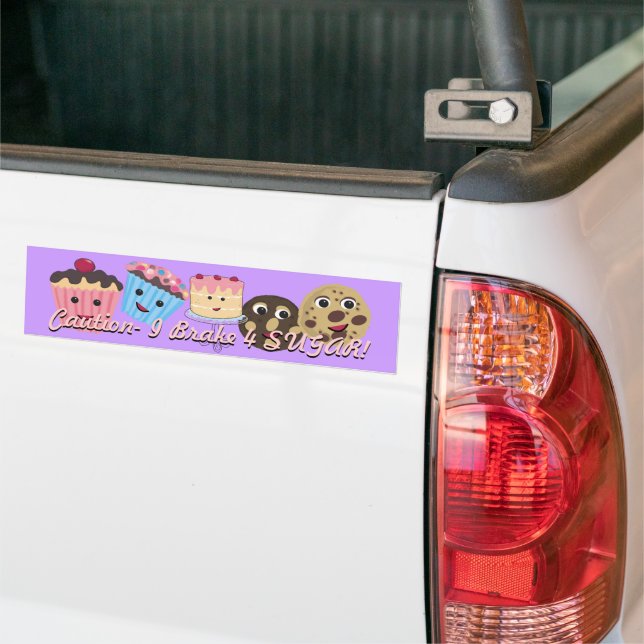 Vorsicht, ich bremse für ZUCKER! Autoaufkleber (Auf Lkw)