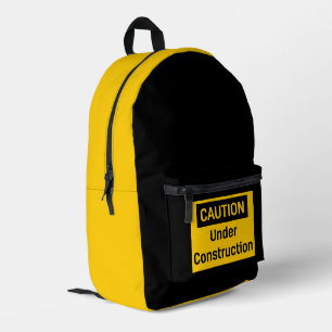 VORSICHT IM BAU BEDRUCKTER RUCKSACK