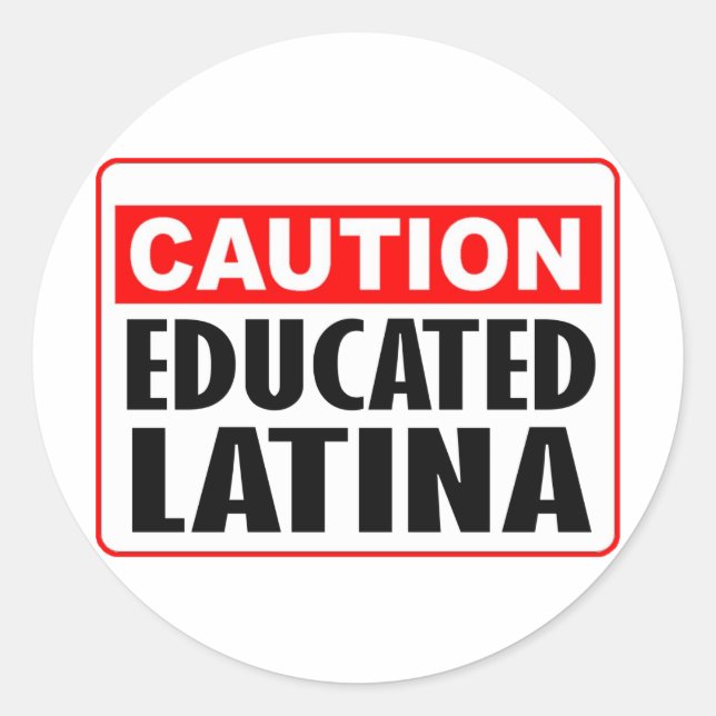 Vorsicht in Latina Runder Aufkleber (Vorderseite)