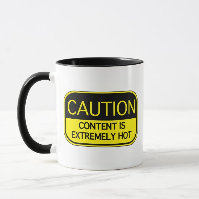 Vorsicht ist extrem heiße Tasse (Links)