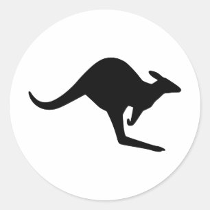 Vorsicht Kangaroo Runder Aufkleber