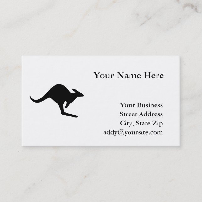 Vorsicht Kangaroo Visitenkarte (Vorderseite)