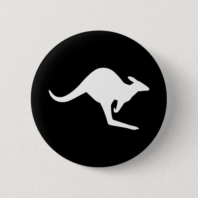 Vorsicht Känguru Button (Vorderseite)