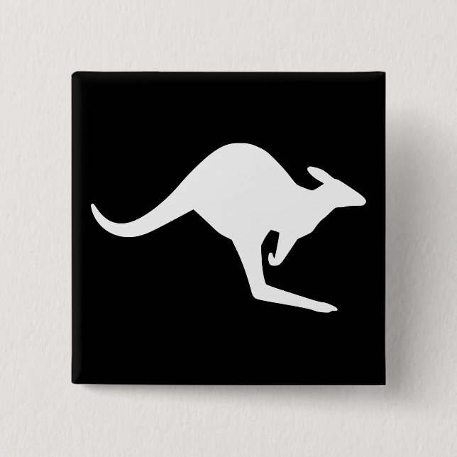 Vorsicht Känguru Button (Vorderseite)