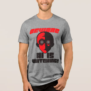 Vorsicht, KI beobachtet! Tri-Blend Shirt