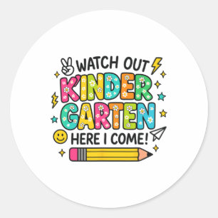 Vorsicht Kindergarten Ich Komme Zurück Zur Schule  Runder Aufkleber