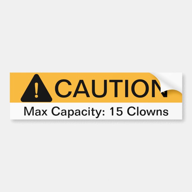 Vorsicht-maximale Kapazitäts-Clowns-Autoaufkleber Autoaufkleber (Vorne)