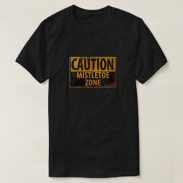 Vorsicht Mistletoe Zone frohe Weihnachts Kiss Gefa T-Shirt