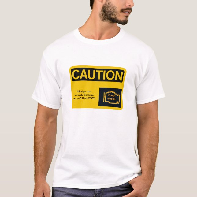 VORSICHT Motor-Licht, Karo-Motor, T-Shirt (Vorderseite)