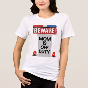 Vorsicht, Mutti außer Dienst Tri-Blend Shirt