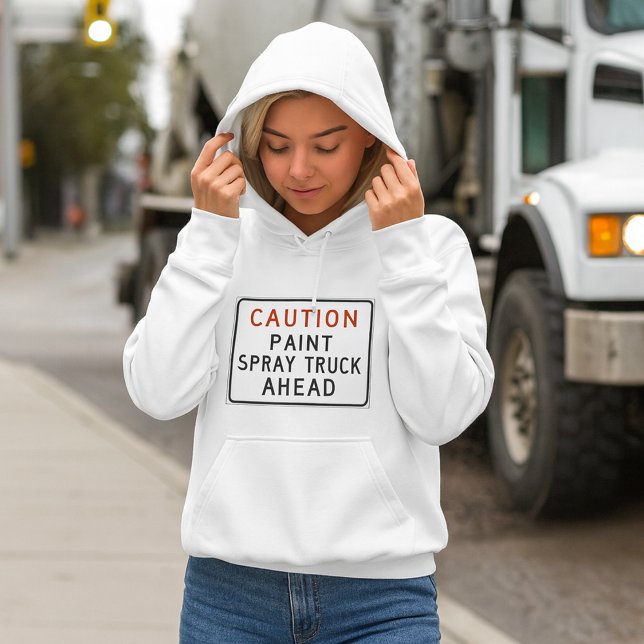 Vorsicht, Paint Spray Truck voran Hoodie (Von Creator hochgeladen)