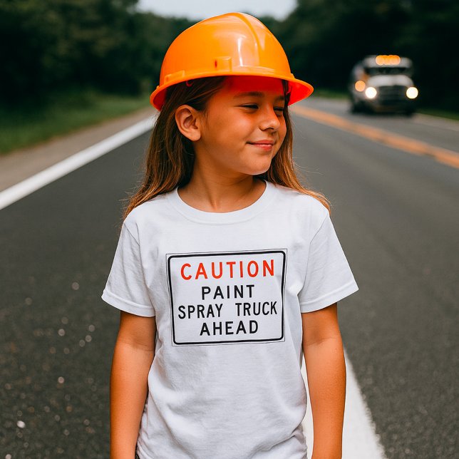 Vorsicht, Paint Spray Truck voran T-Shirt (Von Creator hochgeladen)