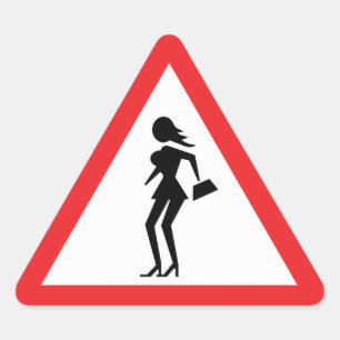 Vorsicht-Prostituiertes (Attenzione Dreieckiger Aufkleber