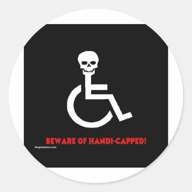 Vorsicht Runder Aufkleber (Vorderseite)