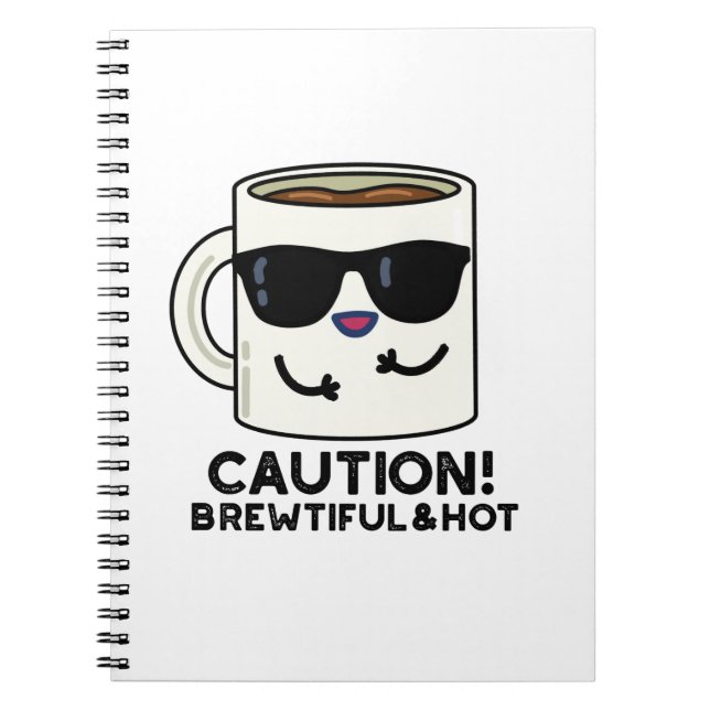 Vorsicht, schöne und heiße lustige Kaffeepause Notizblock (Vorderseite)