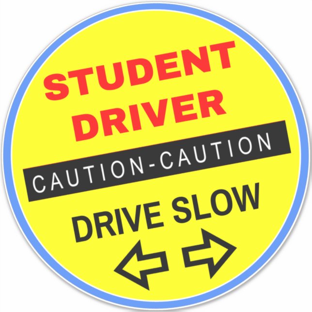 Vorsicht Schüler Sign (für Autos) Stoßfänger Aufkleber (Vorderseite)