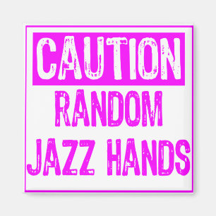 Vorsicht Sign-Jazz Hände Lila Magnet