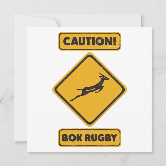 Vorsicht - SpringBoks Crossing Einladung (Vorderseite)