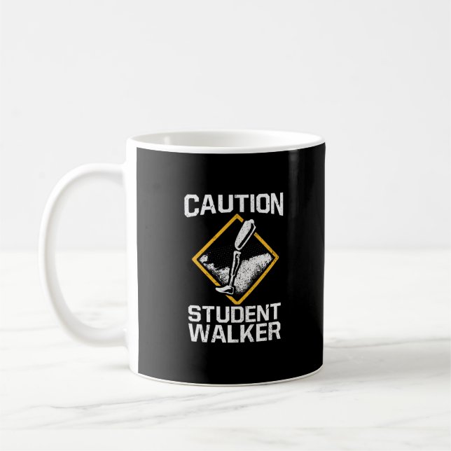 Vorsicht Student Walker Amputation Leg Disability Kaffeetasse (Links)